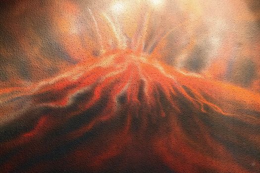 red grungy inferno on wall background 