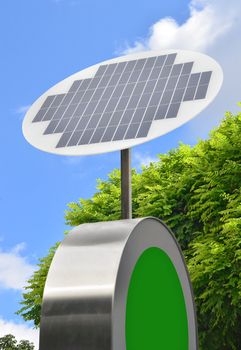 Solar powered street device.