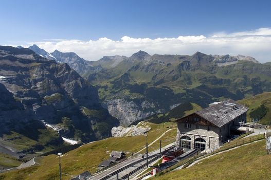 building a railway station in the Swiss mountains