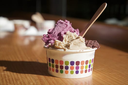 Ice Cream in a tub on a table