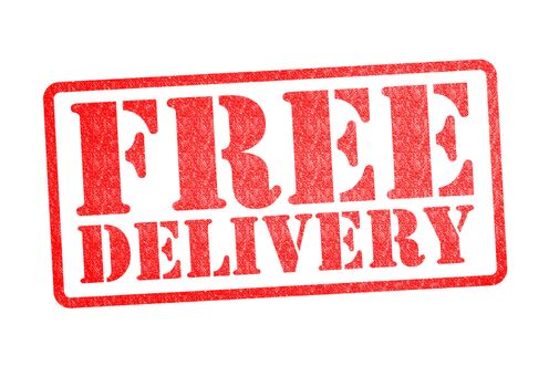 FREE DELIVERY Rubber Stamp over a white background.