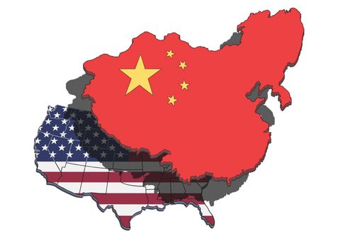 China dominating and overshadowing the USA.