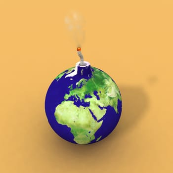 a 3d rendering of an earth bomb