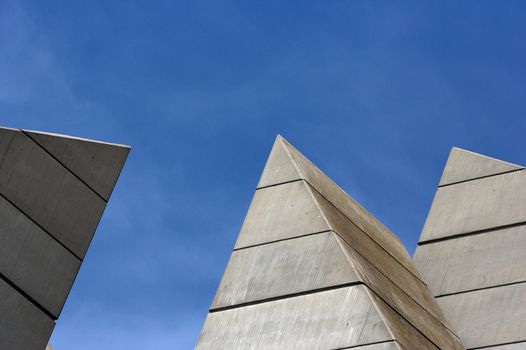 Abstract architectural  construction over sky 