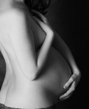 The pregnant woman on the ninth month