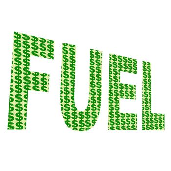A illustration about rising "FUEL" costs.  