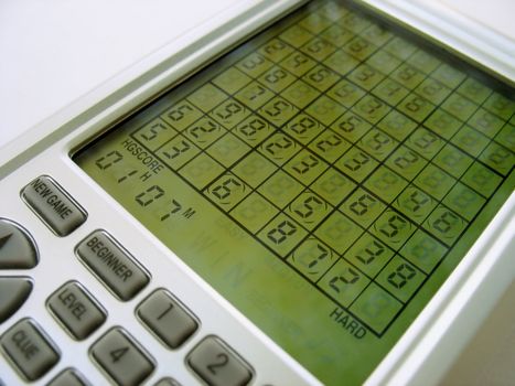 An electronic sudoku game, the latest craze to hit the US in 2006.  
