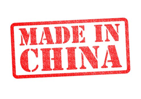 MADE IN CHINA Rubber Stamp over a white background.