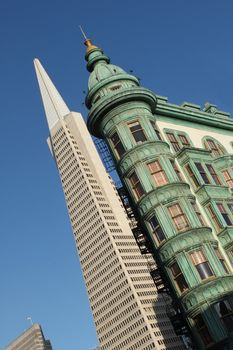 View of the Transamerica Pyramid Building in San Francisco