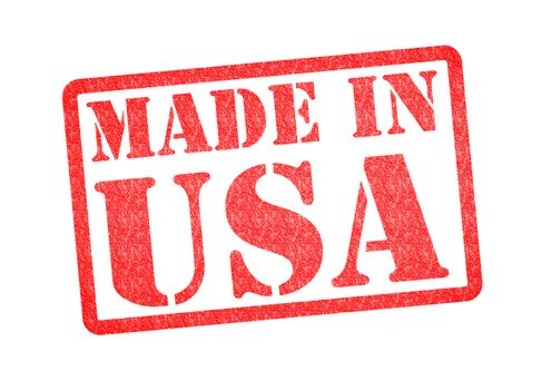 MADE IN USA Rubber Stamp over a white background.