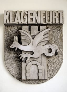 Coat of arms, city of Klagenfurt, Austria. 
