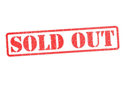 SOLD OUT Rubber Stamp over a white background.