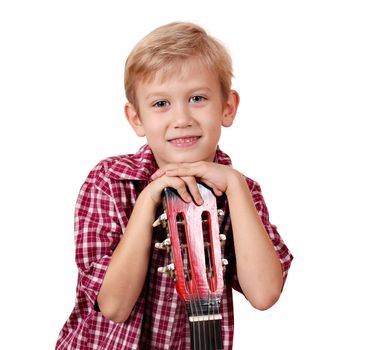 boy with guitar portrait