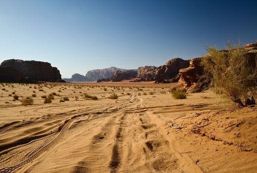 Desert Wadi Rum. Jordan