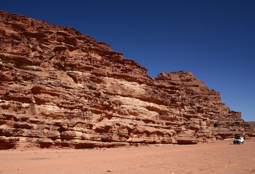 Safari in desert Wadi Rum. Jordan