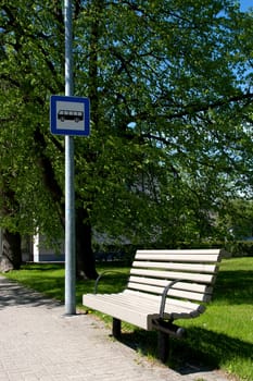 simple bus stop with bench