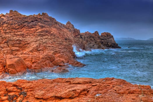 Beautiful landscape in Brittany in the north-west of France,The place is called "Pink Granite Coast" adn it is one of the outstandig coastlines in Europe.