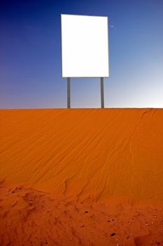 billboard in the desert of southern Jordan