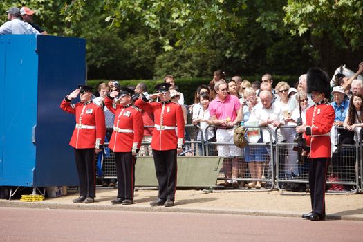 Trooping of the colors - Queen's birthday, one of London's most popular annual pageants.