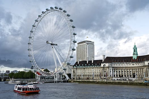 View the London Millennium Eye Over Looking the River Thames