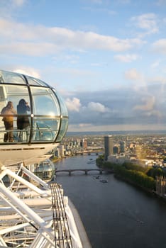 London eye and view of London, United Kingdom