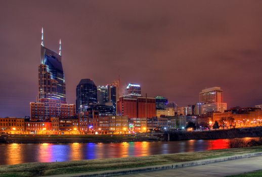 Nashville Tennessee skyline at night