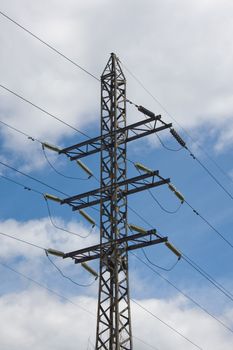 Power transmission tower carrying electricity from different parts of country