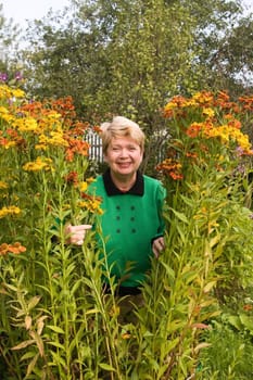 Woman with flowers