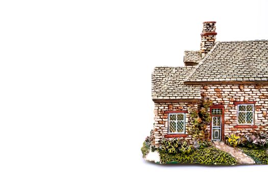 Replica of an country house on White Background with copy space