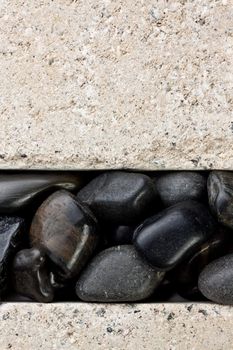 wall with river stones