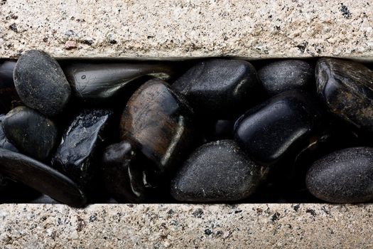 wall with river stones