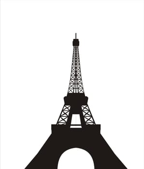 very big size eiffel tower black silhouette illustration