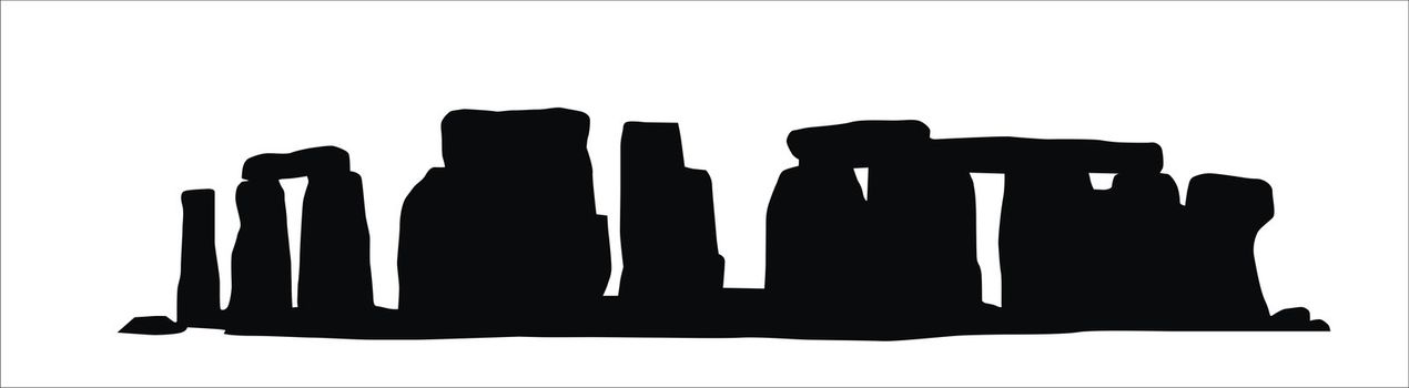 very big size stonehenge black silhouette illustration