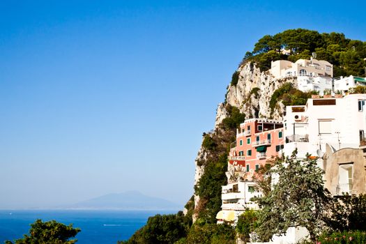 Capri isle (Naples gulf - Italy): view of the vesuvius volcano