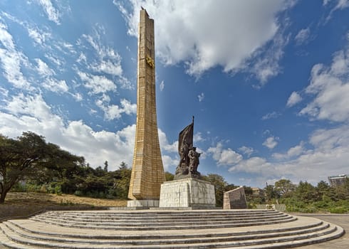 A monument erected in honor of Ethiopian soldiers in Addis Ababa