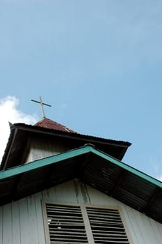 wooden church in a village