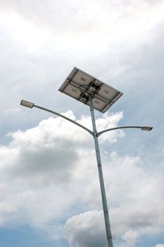 lampposts with solar energy sources
