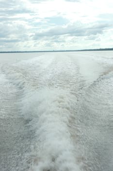 trace speedboat at sea