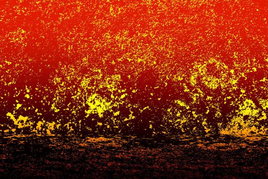 Eruption of the volcano.Abstract dark background