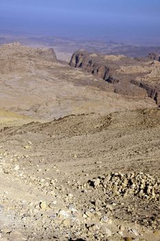 Rocky desert of southern Jordan in Asia