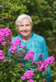 Woman with flowers