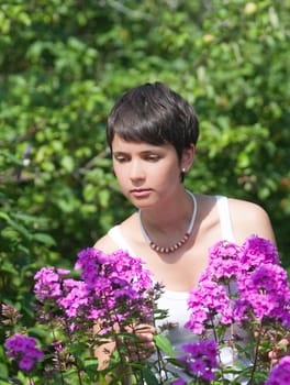 Beautiful girl with flowers