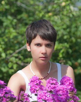 Beautiful girl with flowers