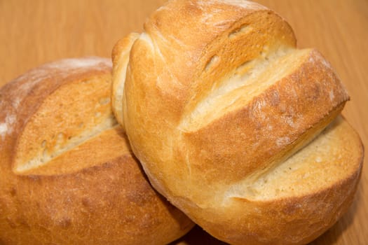 Crusty homemade loaves of bread