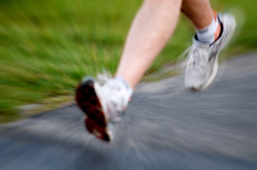 Man running active lifestyle concept. Motion blurred
