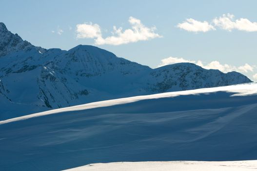 Snowy winter scenery in mountains