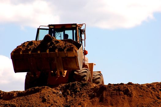 Large excavator during work