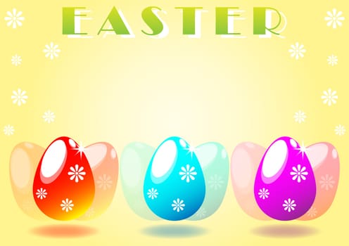 bright colored of easter eggs