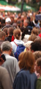 Street crowd in motion