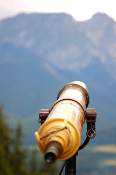 Tatra Mountains observation by telescope (Giewont peak)